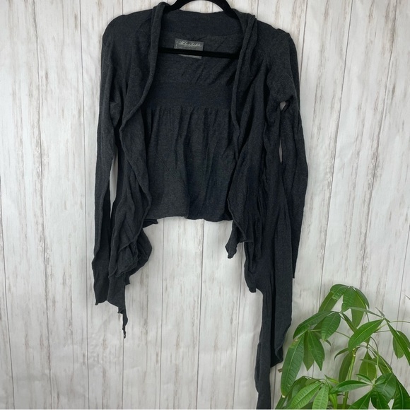 All Saints Spitafield gray waterfall layered cardigan 10 - Picture 3 of 7